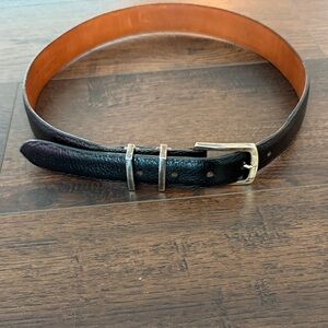Elegant Black and Brown Leather Belt